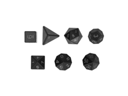 Ats-set De 7 Dados Poliédricos Luminosos Electrónicos Para Juegos De Mesa Y Fiesta Negro