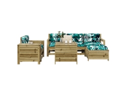 Conjunto de sofás de jardín de madera de pino impregnada Dkd Home Decor