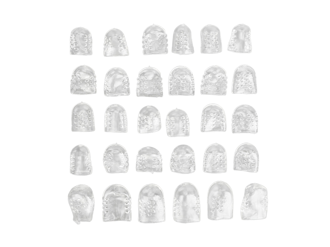 30 protectores finos, transparentes y antidesgaste para los dedos pequeños de los pies, ideales para uñas rojas y callosidades.