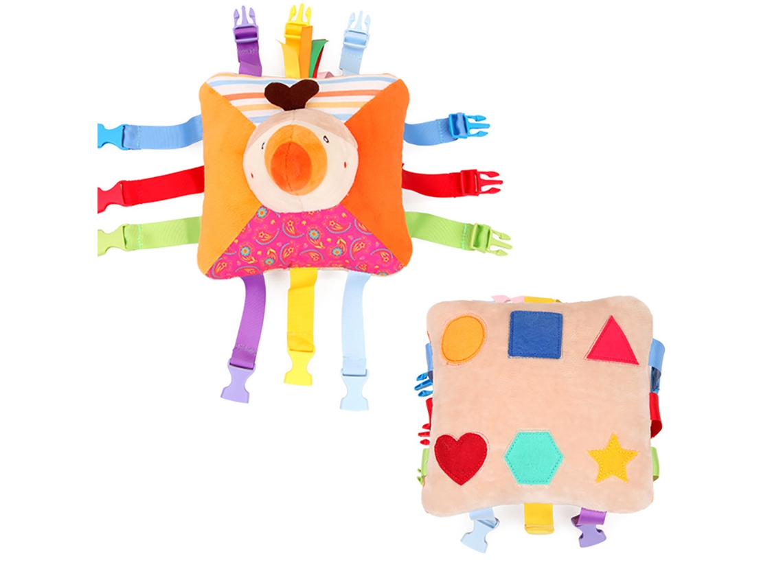 Peluche de animal con hebilla de liberación, juguete educativo de dibujos animados.
