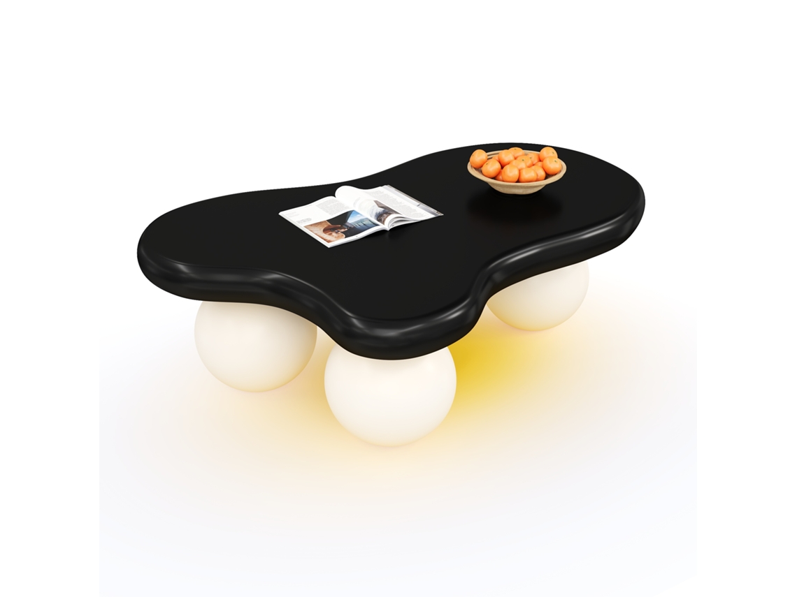 Mesa Centro Nube Led 16 Colores Diseño Nube Patas Redondas Salón Infantil