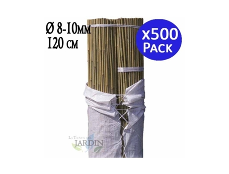 Tutor de Bambu Natural 120 Cm 8-10 Mm Pack 500 Varillas de Bambu Ecologicas para Sujetar Arboles Plantas Y Hortalizas SUINGA