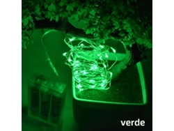 Guirnalda de luces LED mini con forma de estrella, alimentada por pilas y fabricada con cable de cobre. MDUG (5 m, 50 LED verdes)