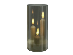 (1 Gris) Vela Led 3 En 1 Con Efecto De Llama Parpadeante, Luz Electrónica, Adecuada Para La Decoración Del Hogar.