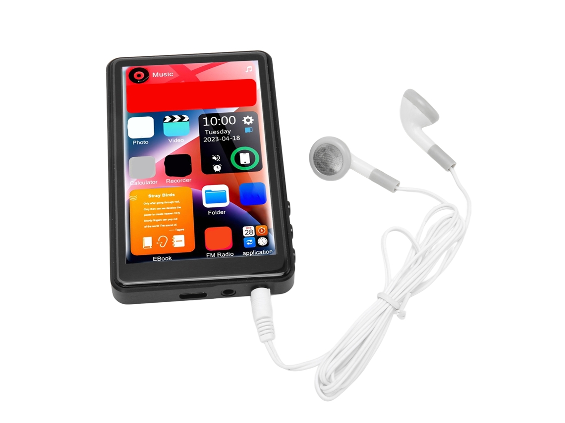 Reproductor Mp3 Con Pantalla Táctil Hd De 4 Pulgadas, 16 Gb/128 Gb, Compatible Con Bluetooth, Grabación, Radio Fm, 1080p.