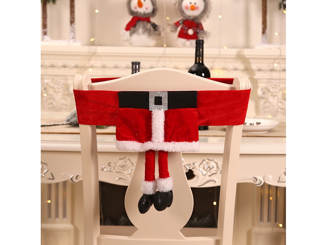 Funda para silla navideña, nuevo diseño, cinturón de Papá Noel