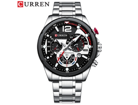 Relojes para Hombres,Reloj de Cuarzo de Acero Inoxidable Completo para Hombres Reloj de Negocios Informal de Moda-Concha Blanca Negra LUUCOZK