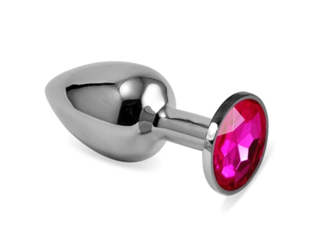 Plug Anal Plateado Rosebud Classic Con Joya Fuchsia Talla S LOVETOY