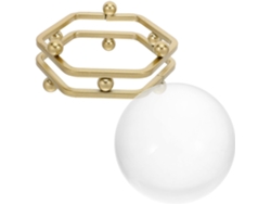 Bola de cristal hexagonal dorada transparente con soporte de cristal - Feng Shui