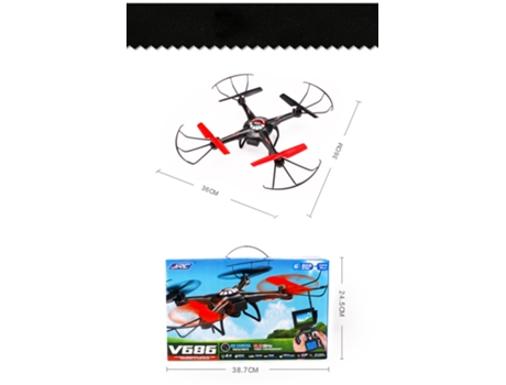 Drone JJRC V686K (HD - Autonomía: Hasta 5 min - Negro)