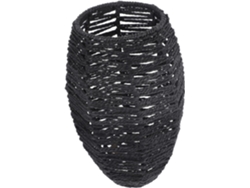 Protector De Lámpara Colgante Versátil De Imitación De Ratán De Papel Tejido Decorativo Negro