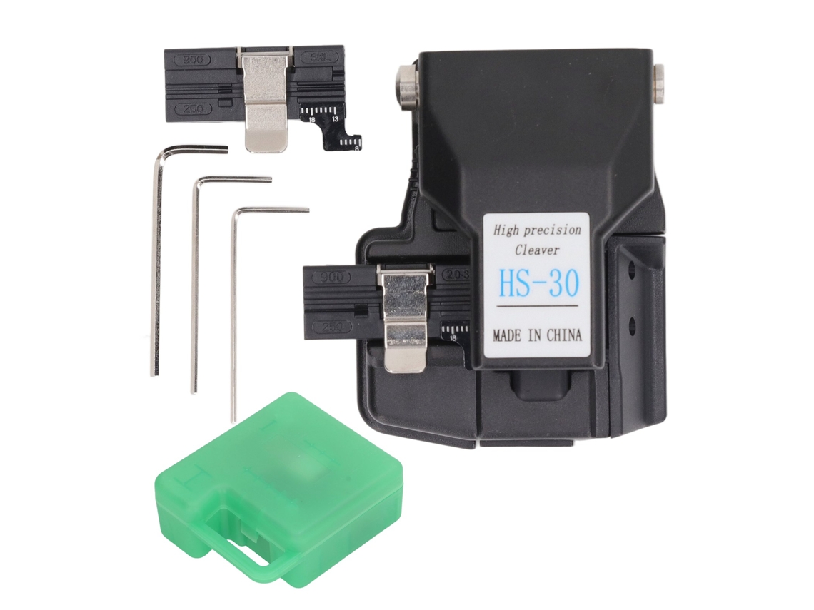 Cortador De Fibra Óptica Hs 30, 16 Caras, 3 En 1, Acero Inoxidable Con Regla Graduada, 48000 Cortes.