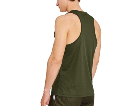 Camiseta sin Mangas de Hombre para Fitness LEONE1947 Logo Verde (M)