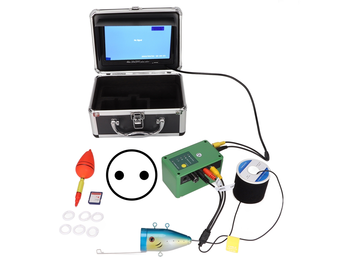 Cámara de pesca submarina de 7 pulgadas, DVR, 30 m, HD, 1000 TVL, con 15 LED blancos y 15 lámparas infrarrojas para pesca, enchufe de 100 V a 240 V (EU)