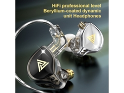Fones De Ouvido Intra-auriculares Fios Qkz Com Unidade Dinâmica De Berílio Controle De Linha Microfone E Conversão Sem Fio Bt