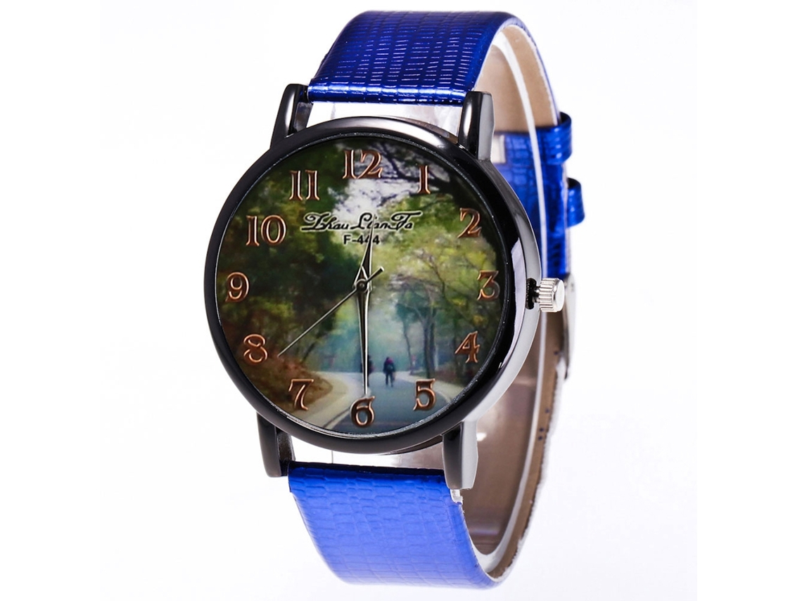 Reloj De Pulsera Unisex Informal Con Correa De Piel Sintética Y Movimiento De Cuarzo Azul.