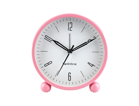 Reloj despertador redondo con pilas, fácil configuración, simple y retro para escritorio, dormitorio y decoración del hogar