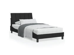 Cama Con Colchón Terciopelo Negro 100x200 Cm