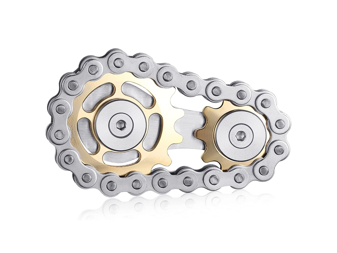 Cadena EDC Juguetes Engranajes para novedad Juguete Tamaño de bolsillo Fidget Spinner para la ansiedad Aliviar el aburrimiento TDAH Autismo-Oro JEDBESETZT