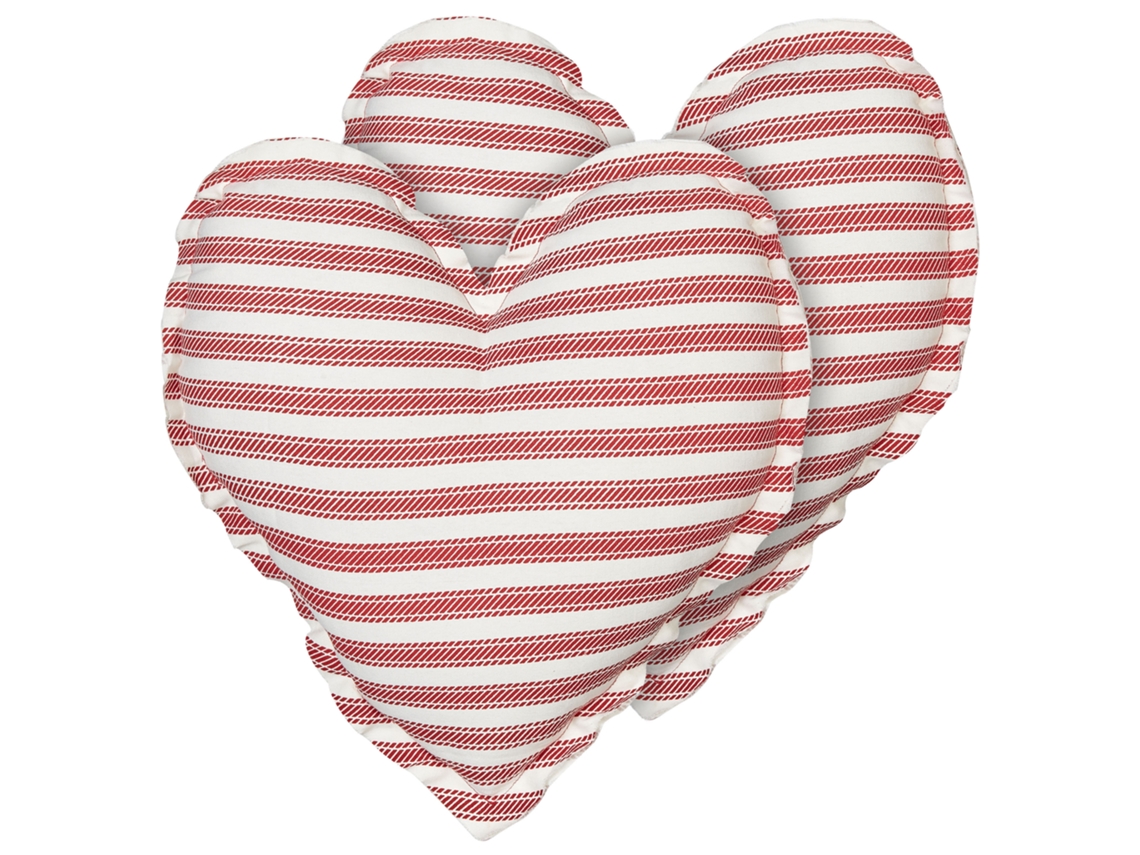 Lote de 2 cojines con motivo de corazón BELIANI Rubia de Algodón Blanco 45x45x15
