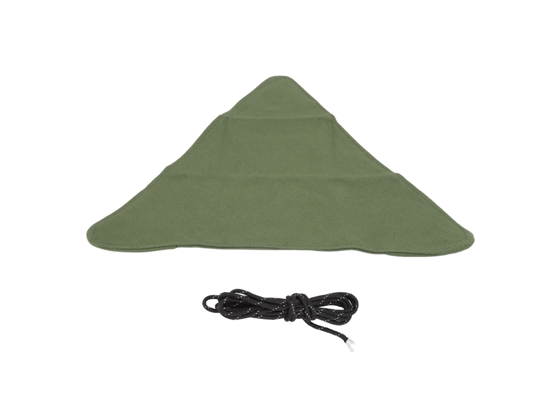 Taburete triangular plegable portátil de lona antiarañazos para acampar, color verde militar