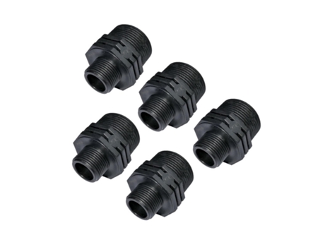 Machon Roscado Plastico 3/4''X1/2'' Pack 5 Pn10 Racores de Compresion para Roscar Doble Rosca Macho/Macho SUINGA