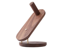 Soporte de pared para secador de pelo, fabricado en madera de nogal y haya, ideal para la decoración del baño. GOKOCO