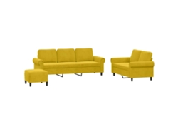 Maison Exclusive - Juego De Sofás Con Cojines 3 Piezas Terciopelo Amarillo
