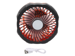 Ventilador Portátil Para Camping Con 3 Aspas, 4 Velocidades Y Luz Led De Brillo Ajustable.