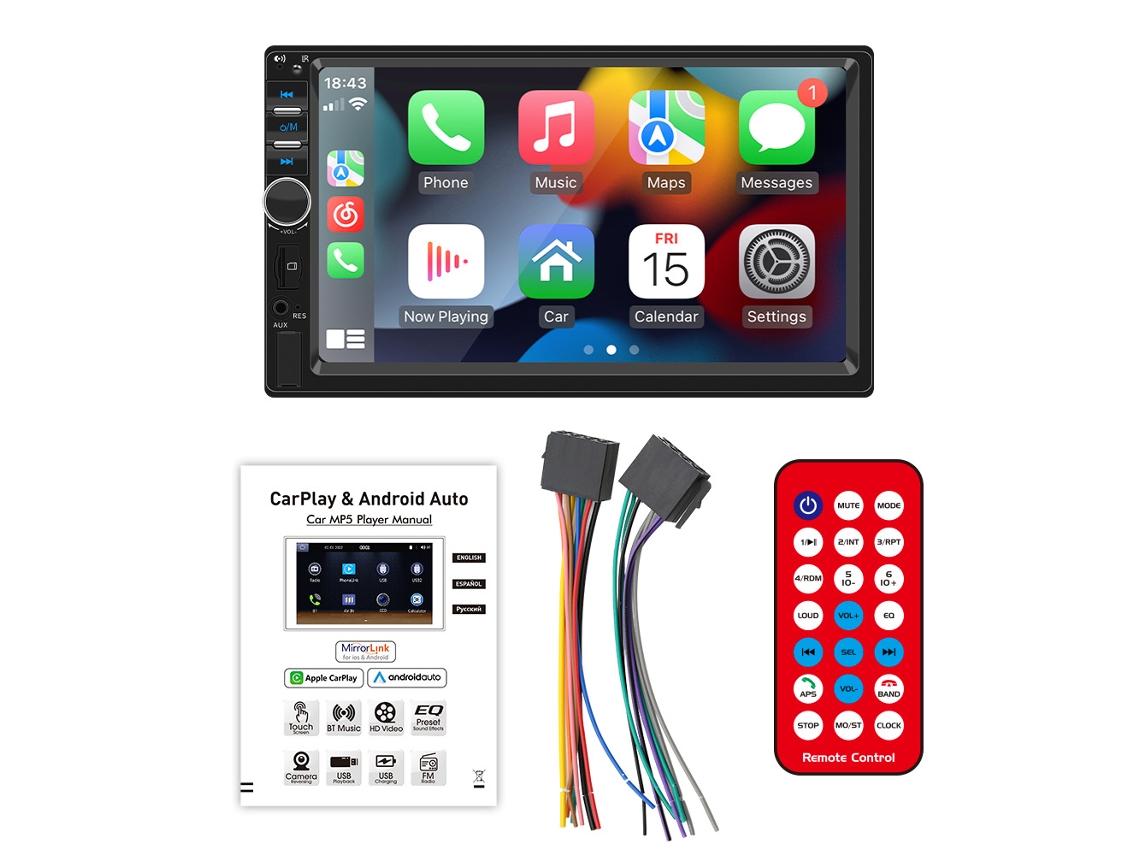 Radio multimedia para coche OHPA F7018C, color negro (Bluetooth-7)