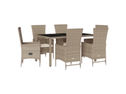 Maison Exclusive - Set Comedor De Jardín 7 Pzas Con Cojines Ratán Sintético Beige