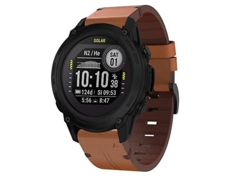 Correa De Reloj Inteligente Para Garmin Descent G1, Correa De Cuero Y Hebilla De Acero De 22Mm, Color Marrón VENISYMLIS