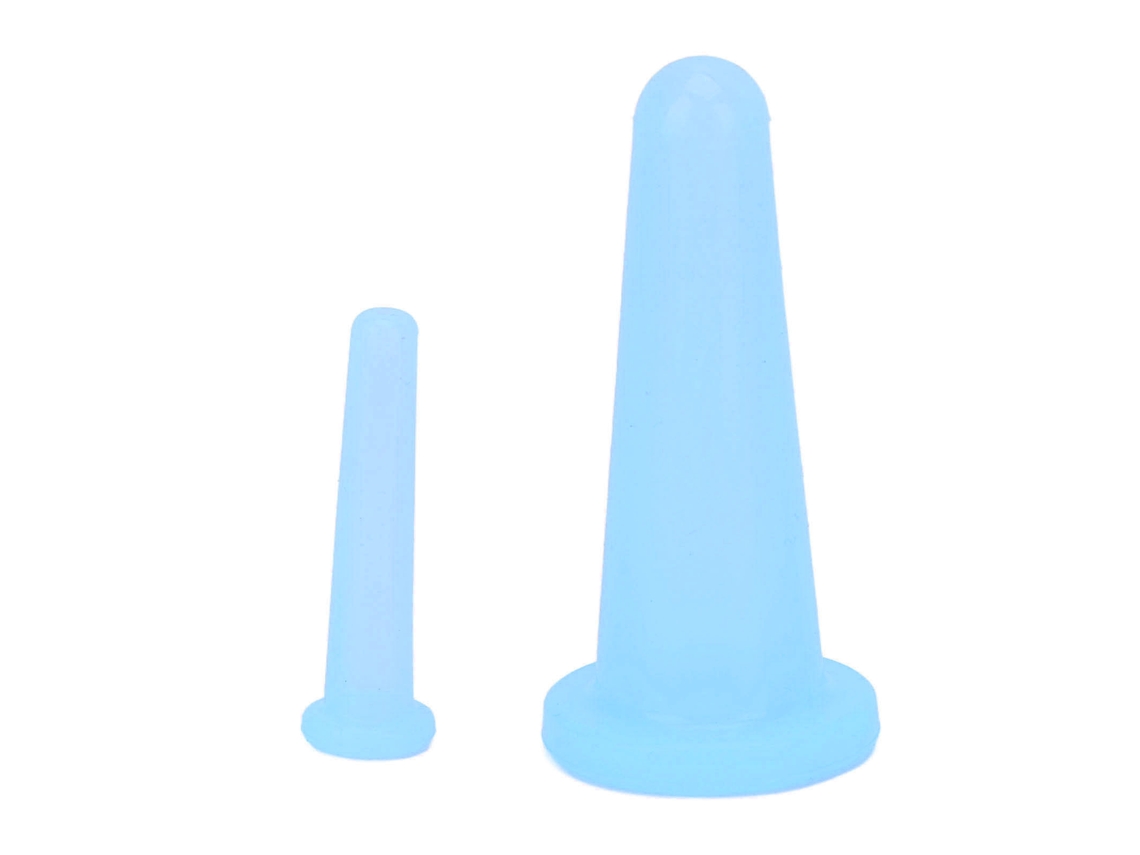 2 Piezas Juego De Ventosas Faciales Mini Silicona Suave Portátiles Ventosas De Succión Para Masaje Facial Adultos Uso Hogar Azul