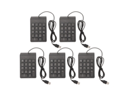 Teclado Numérico Com Fio 18 Teclas Mini Ergonômico Usb Plug And Play Para Pc Laptop 5 Peças