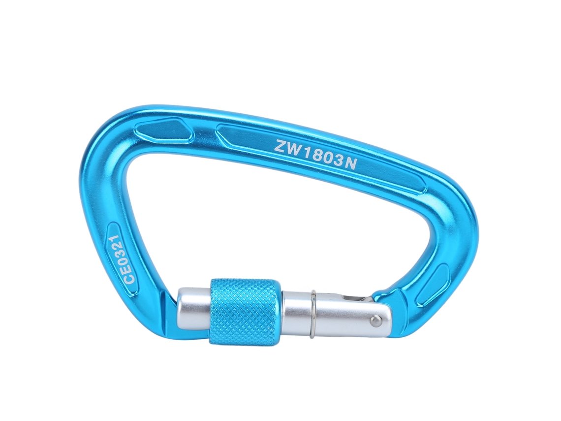 Mali carabiner Tipo D de Alumínio Aéreo Seguro Durável Anti derrame para Alpinismo Escalada Outdoor Azul