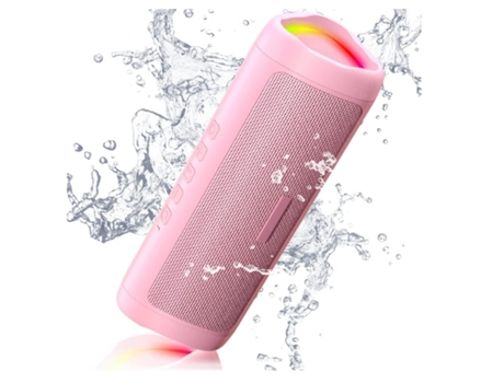 Altavoz Bluetooth con Sonido HD Inalámbrico Portátil Resistente al Agua Ipx5 Tiempo de Reproducción Hasta 24 Horas Emparejamiento Tws Rosa TURMIN