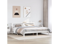 Estructura De Cama Con Cabecero Sin Colchón Blanco 180x200 Cm