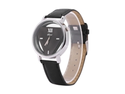 Reloj Analógico De Cuarzo Para Mujer Con Correa De Pu, Diseño Triangular Hueco, A La Moda.