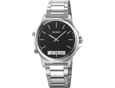 VEANXIN Relojes de pulsera digitales redondos multifuncionales-Negro plata