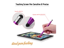 Lápiz Táctil Universal 2 En 1 Para Tabletas Y Teléfonos Móviles Con 8 Puntas De Goma Adicionales (4 Piezas, 2 Rojas/2 Moradas)