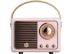 Altavoz Bluetooth Portátil, Pequeño Y Bonito Mini Subwoofer Retro (rosa) Czhhmart