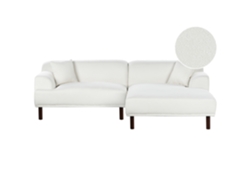Sofá esquinero izquierdo Holt de Beliani en bouclé blanco 241x159x82