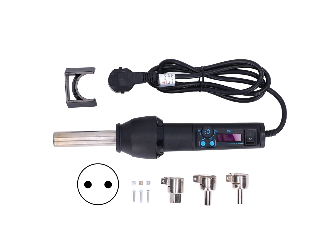 Pistola De Aire Caliente Portátil 700w Ajustable Kit De Boquillas 120l/min Enchufe Eu 220v