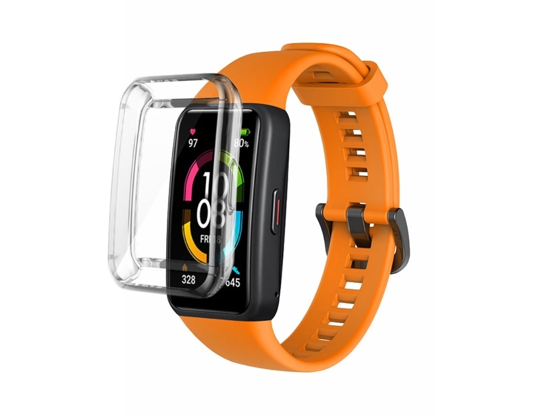 Correa Silicona Para Huawei Band 6 Naranja Chennnls