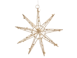 Estrella colgante navideña ECD Alemania dorada decoración LED 30 cm temporizador funciona con pilas