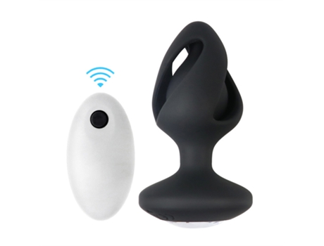 Vibrador anal con control remoto con 10 modos de vibración para adultos (negro) VEANXIN