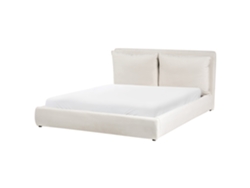 Cama De Agua Beliani Bajonna De Tejido Crema 160x200