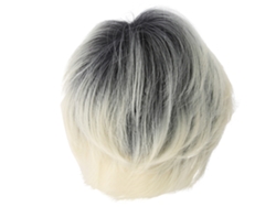 Peluca Corta Gris Blanca Recta De Pelo Sintético Resistente Al Calor Para Cosplay Bingle