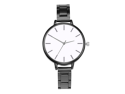 Reloj De Pulsera Delgado Para Mujer Con Brazalete De Metal, Esfera En Blanco Y Negro, Movimiento De Cuarzo.