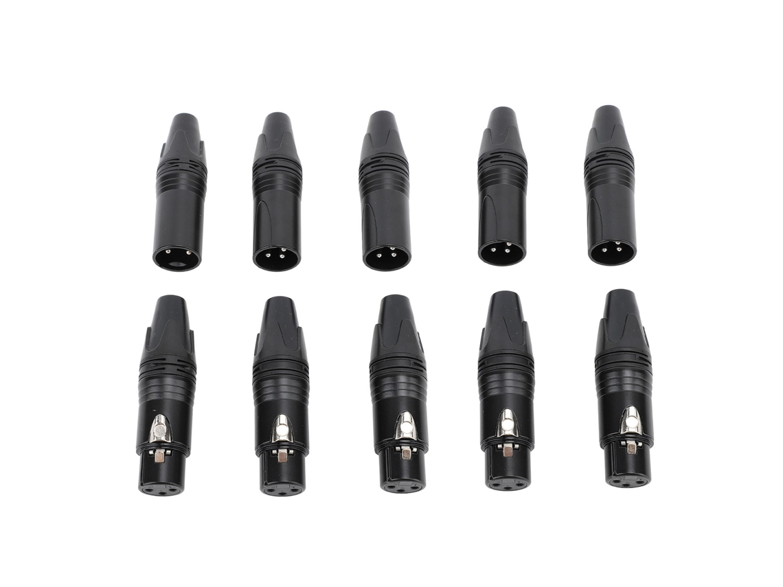 10 Conectores Xlr Profesionales Macho Y Hembra Para Cable De Audio De Micrófono Dmx